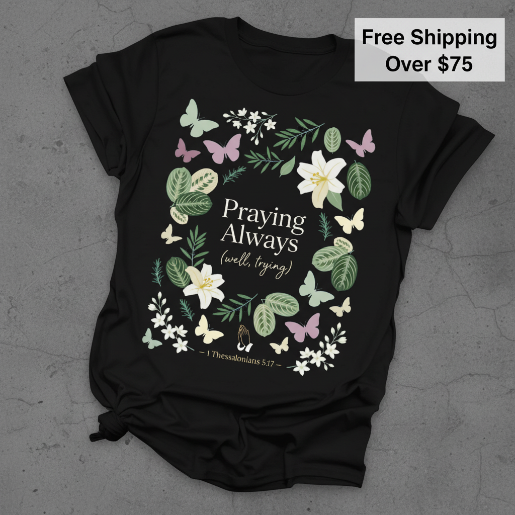 Praying Always (Well, Trying) T-Shirt_fold_tilt
