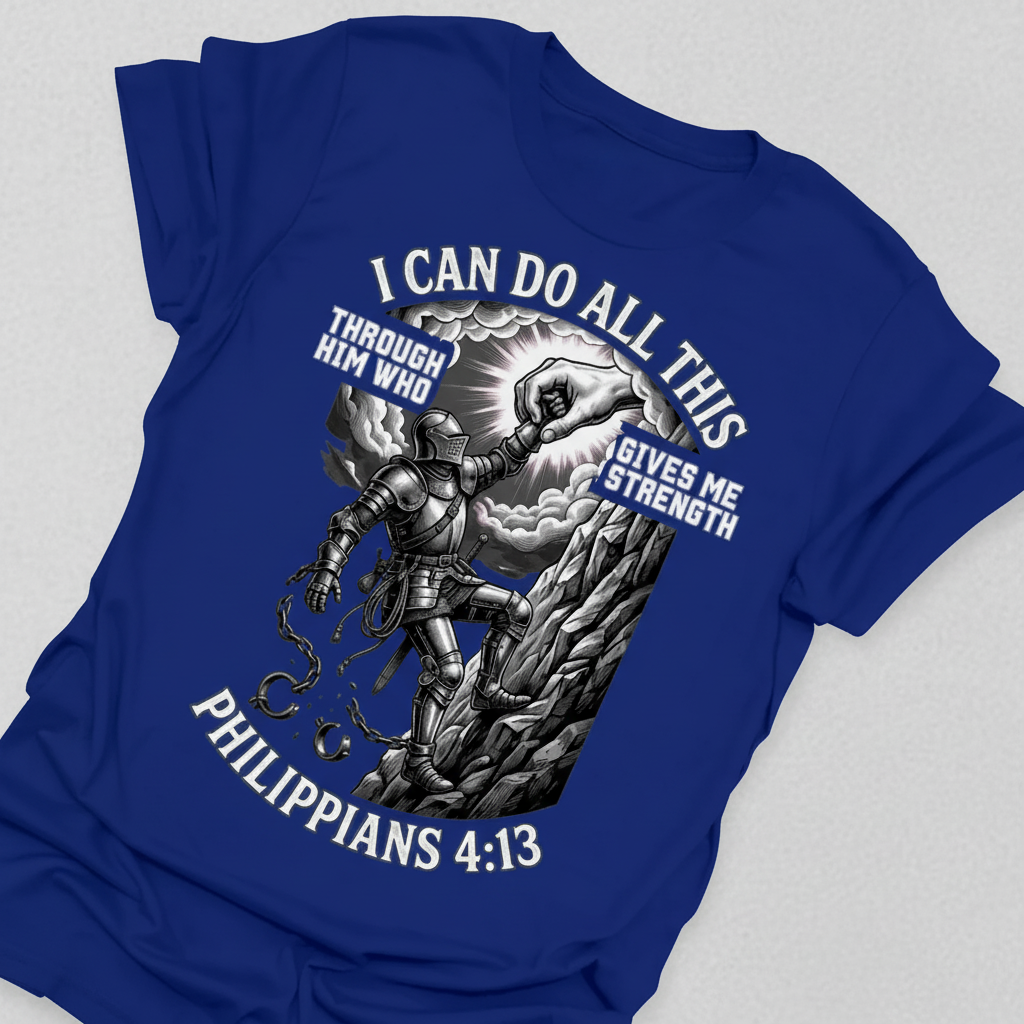 Philippians 4:13 Warrior Strength T-Shirt_extreme_za