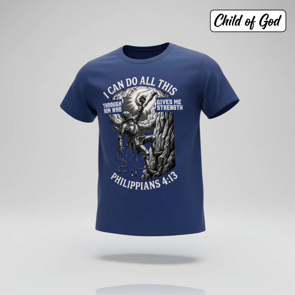 Philippians 4:13 Warrior Strength T-Shirt_3d_float