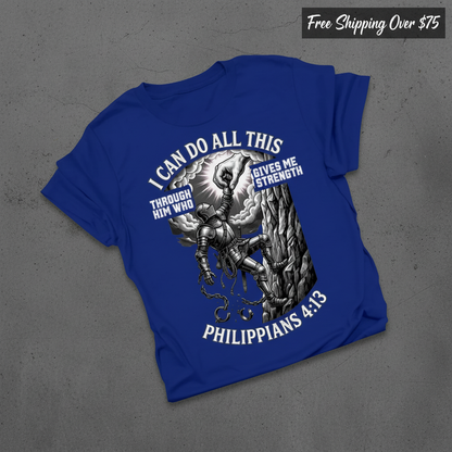 Philippians 4:13 Warrior Strength T-Shirt_fold_tilt