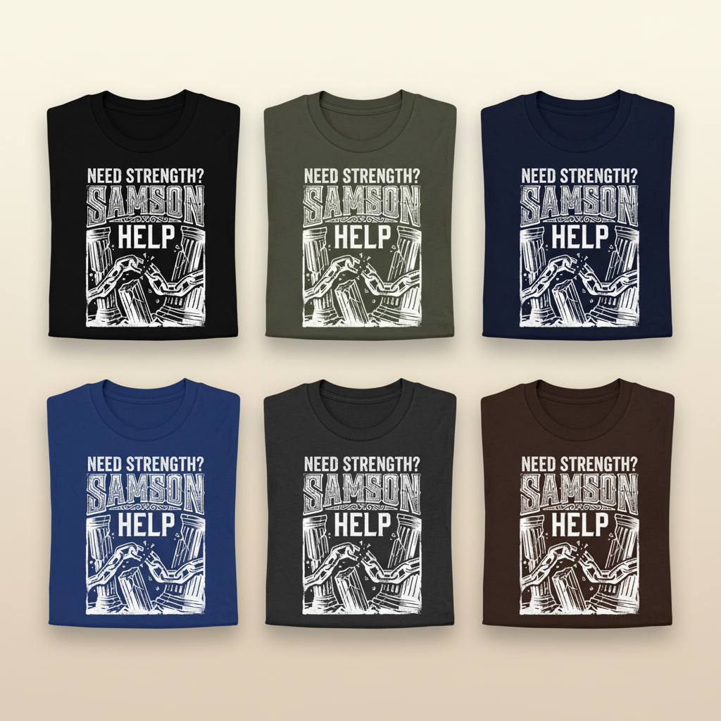 Samson Strength T-Shirt_6color_grid