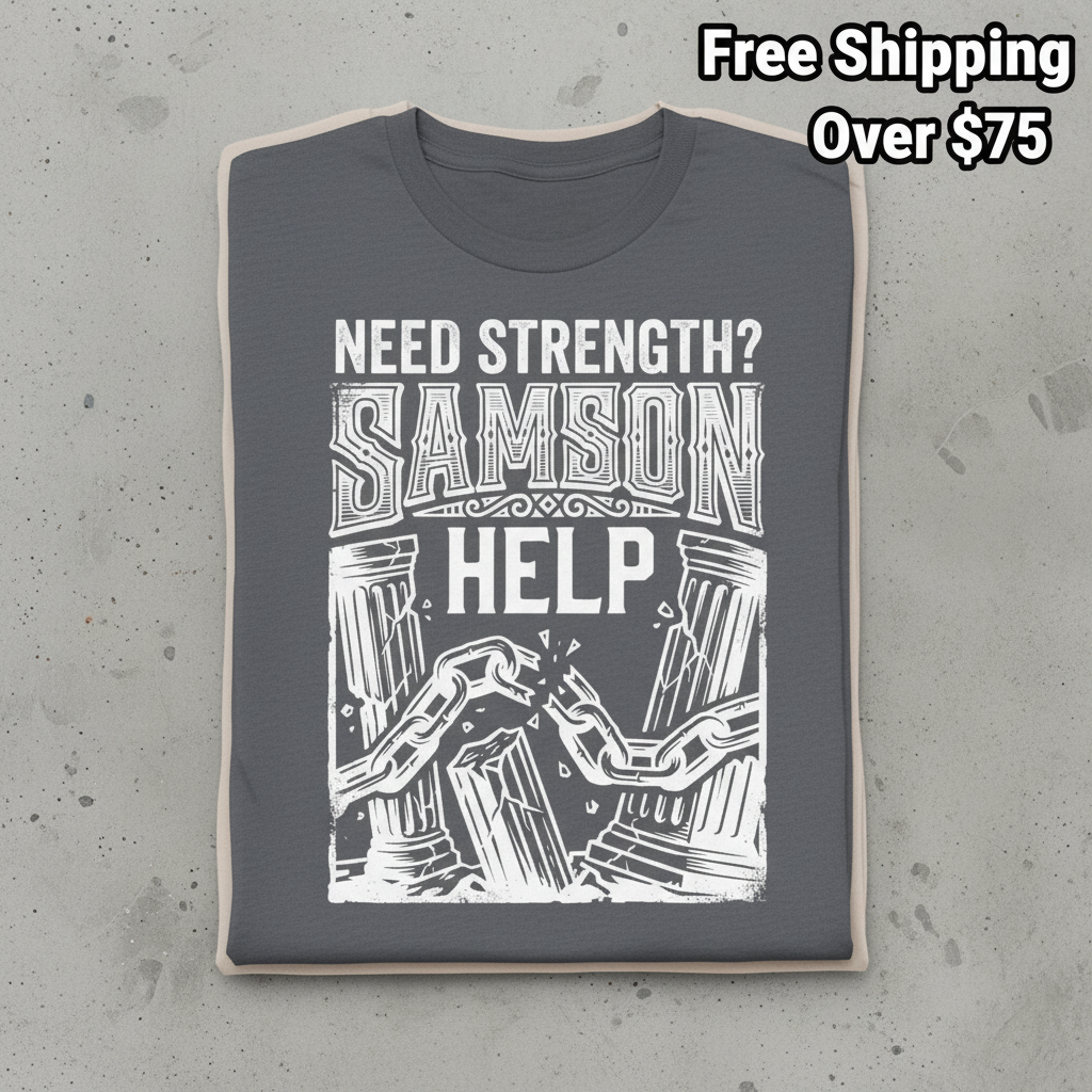 Samson Strength T-Shirt_stacked_flatlay