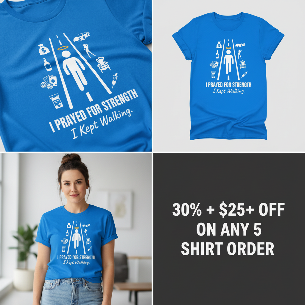 I Prayed for Strength T-Shirt_4_panel