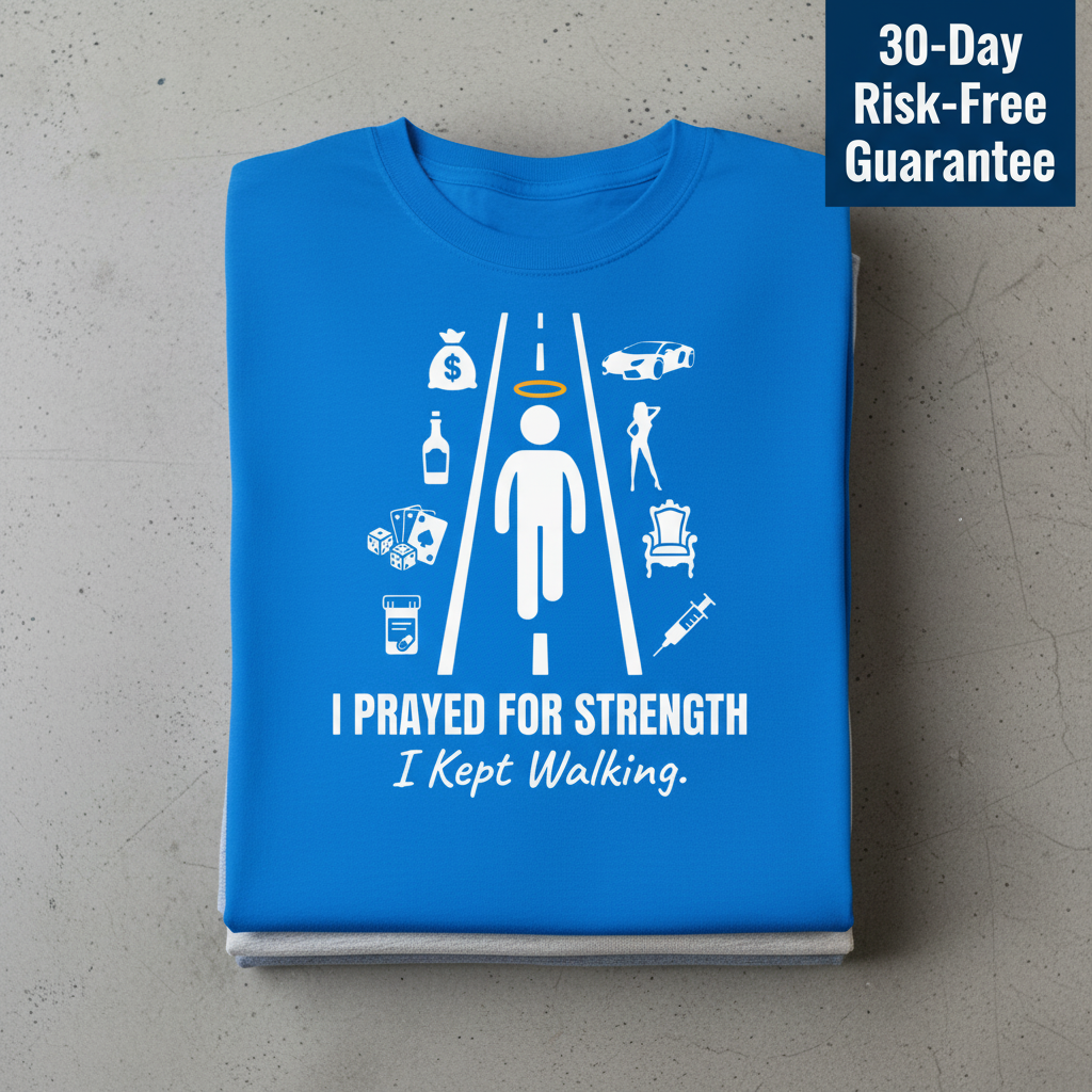 I Prayed for Strength T-Shirt_stacked_flatlay