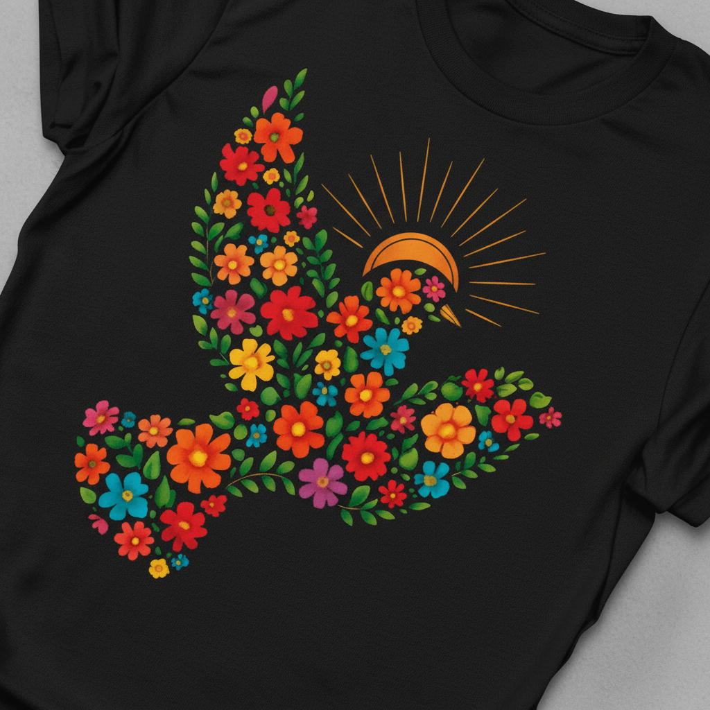 Floral Dove of Peace T-Shirt_extreme_za