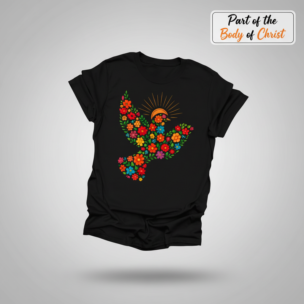 Floral Dove of Peace T-Shirt_3d_float