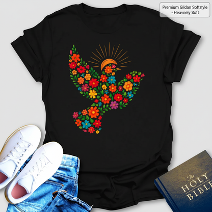Floral Dove of Peace T-Shirt_clean