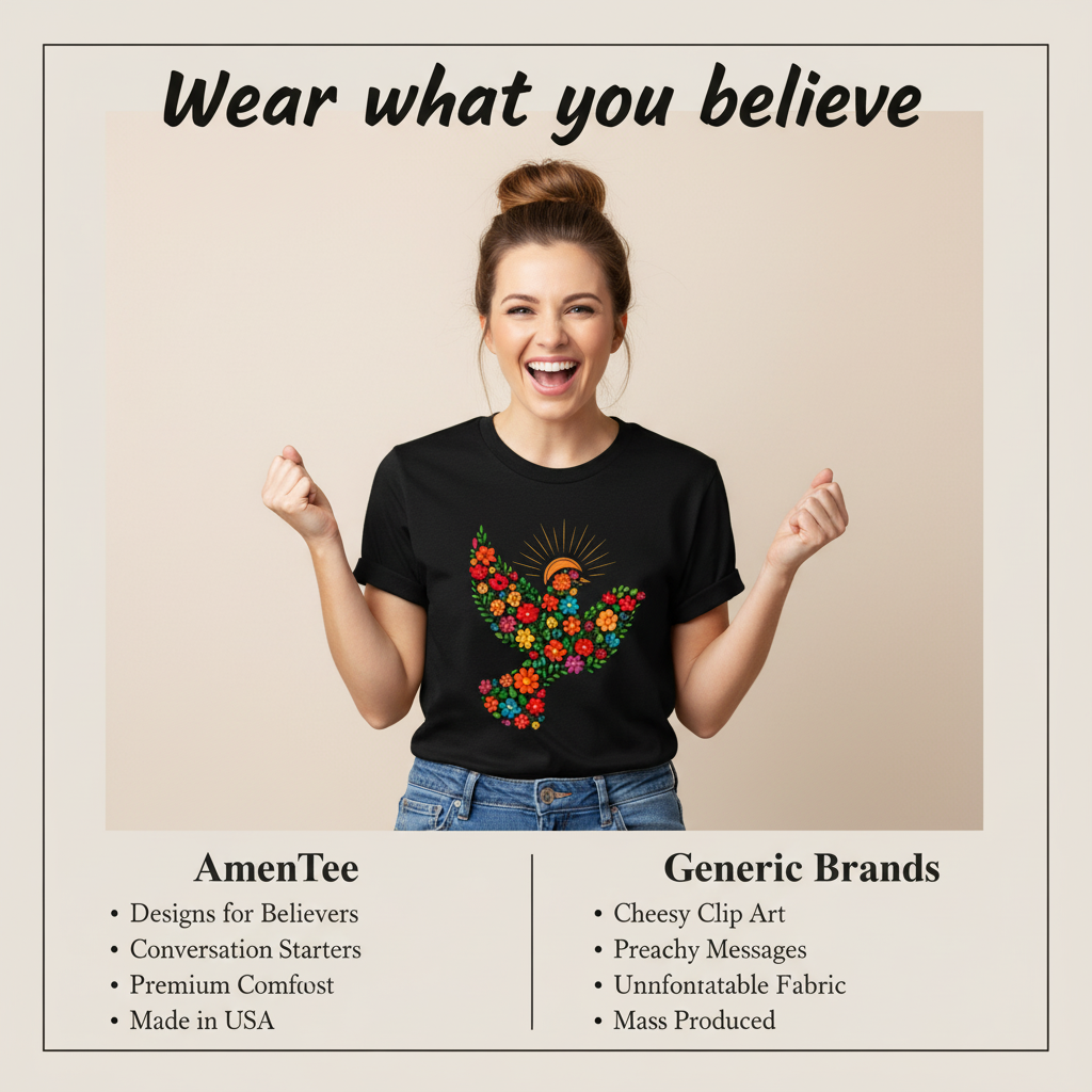 Floral Dove of Peace T-Shirt_product_table