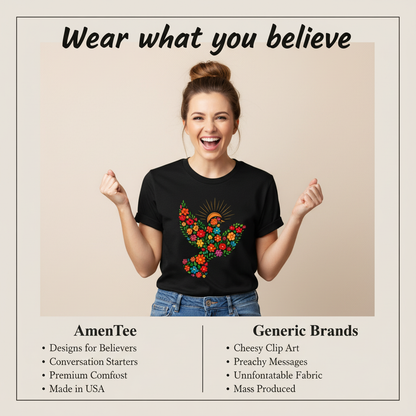 Floral Dove of Peace T-Shirt_product_table