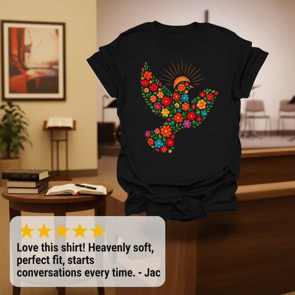 Floral Dove of Peace T-Shirt_review_5star