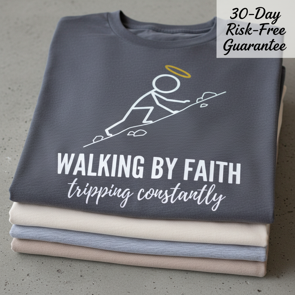 Walking by Faith T-Shirt_stacked_flatlay