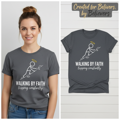 Walking by Faith T-Shirt_model_flat