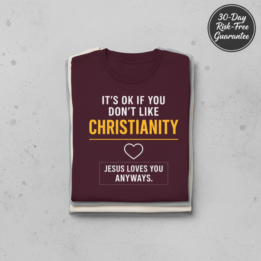 Jesus Loves You Anyway T-Shirt_stacked_flatlay