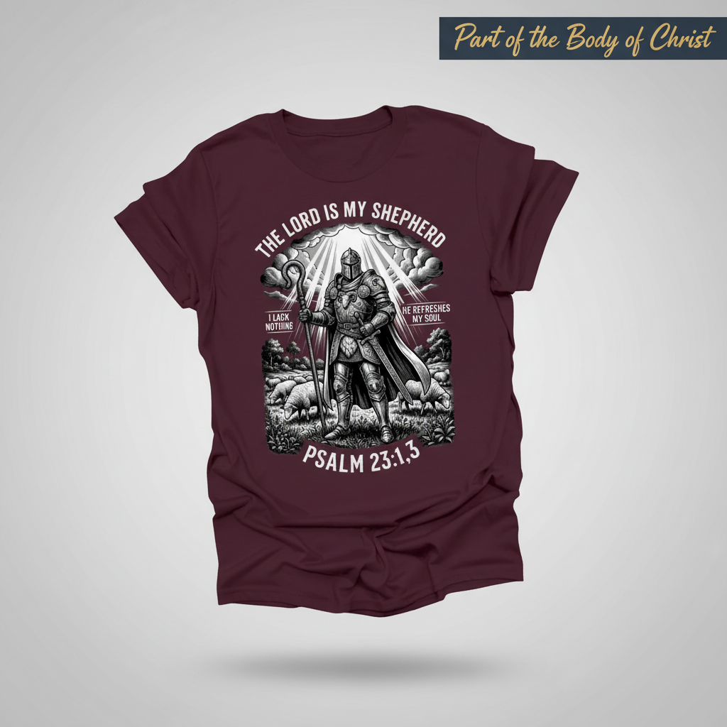 The Lord Is My Shepherd Warrior T-Shirt_3d_float