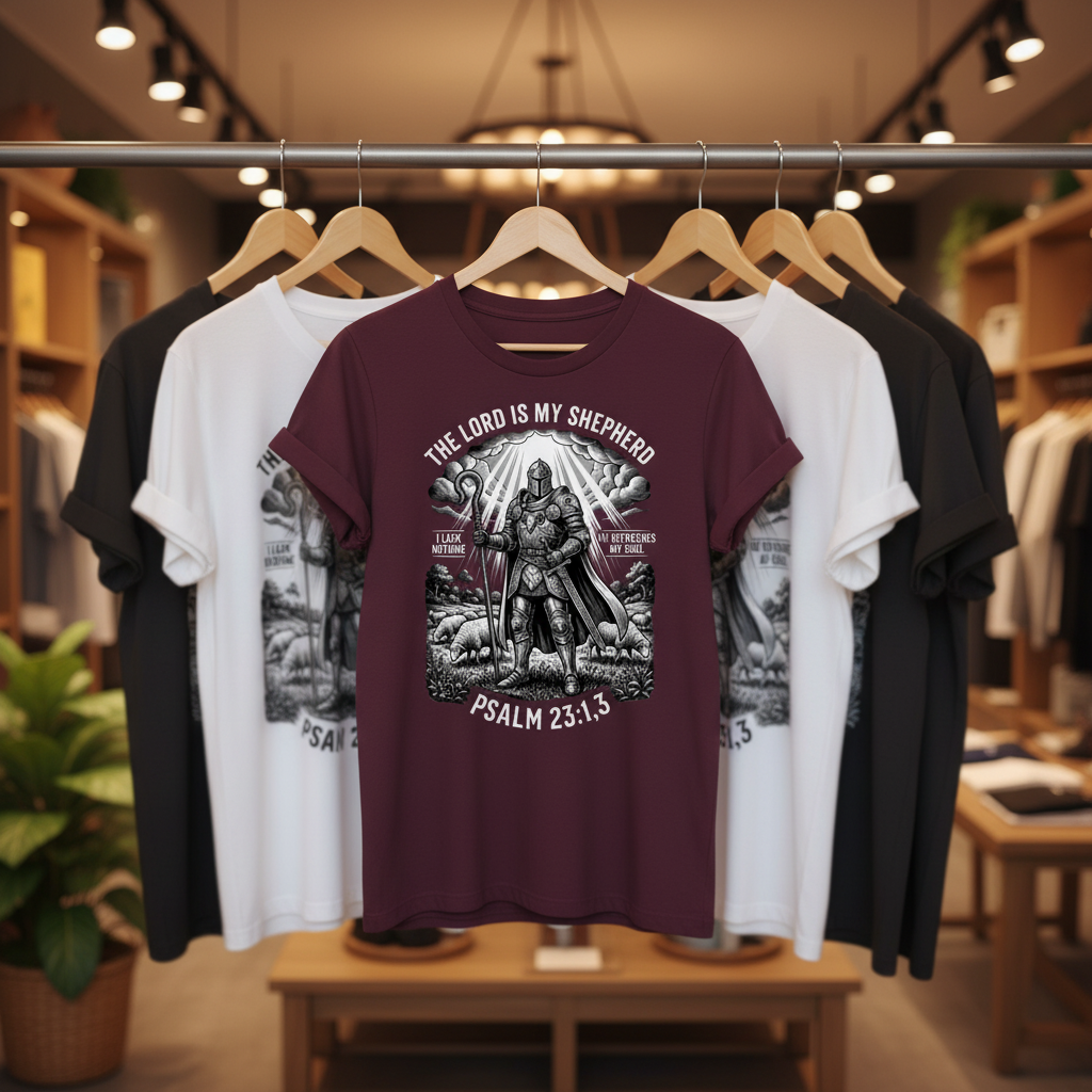 The Lord Is My Shepherd Warrior T-Shirt_boutique_rack