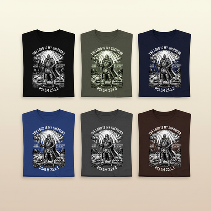 The Lord Is My Shepherd Warrior T-Shirt_6color_grid