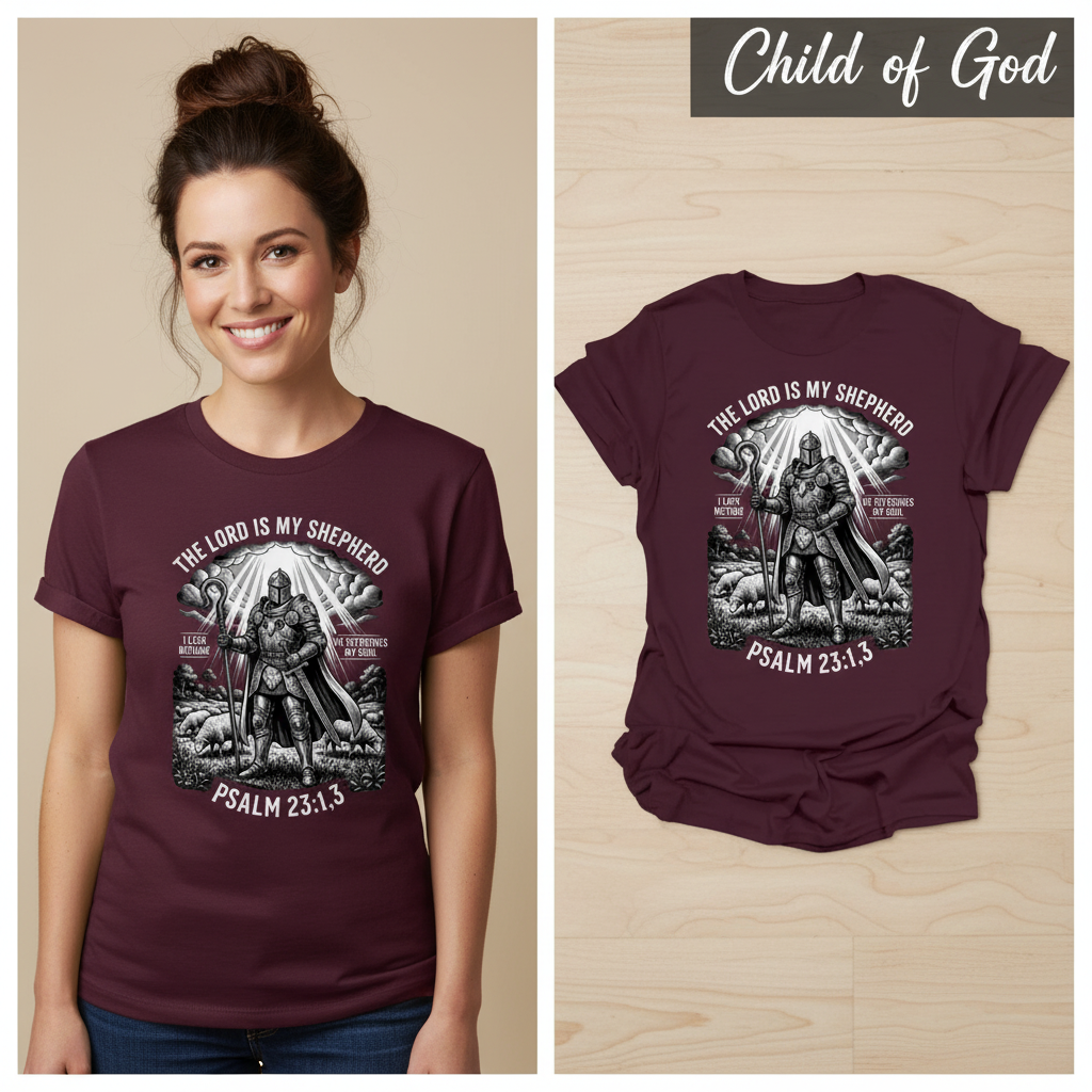 The Lord Is My Shepherd Warrior T-Shirt_model_flat