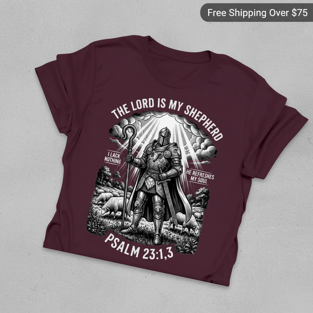 The Lord Is My Shepherd Warrior T-Shirt_fold_tilt