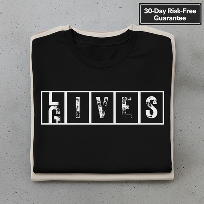 He Gives Lives T-Shirt_stacked_flatlay