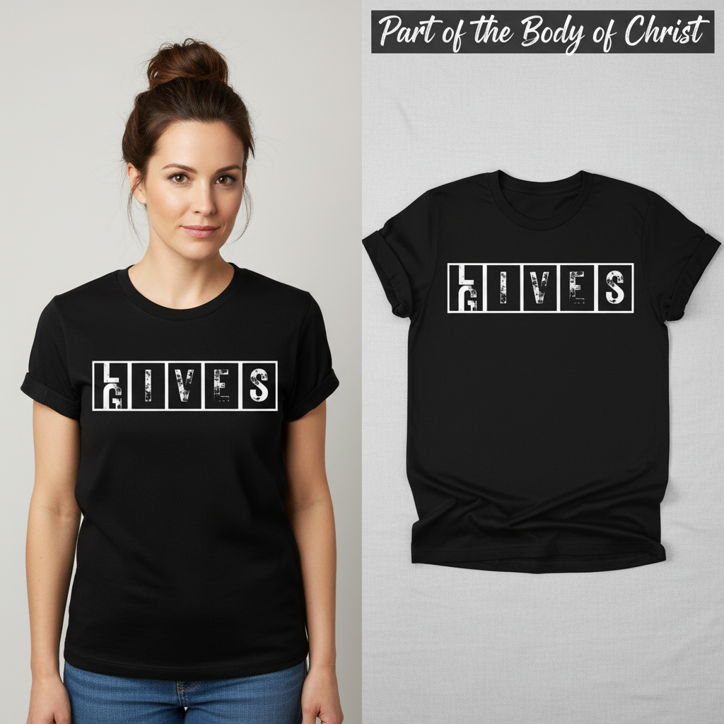 He Gives Lives T-Shirt_model_flat