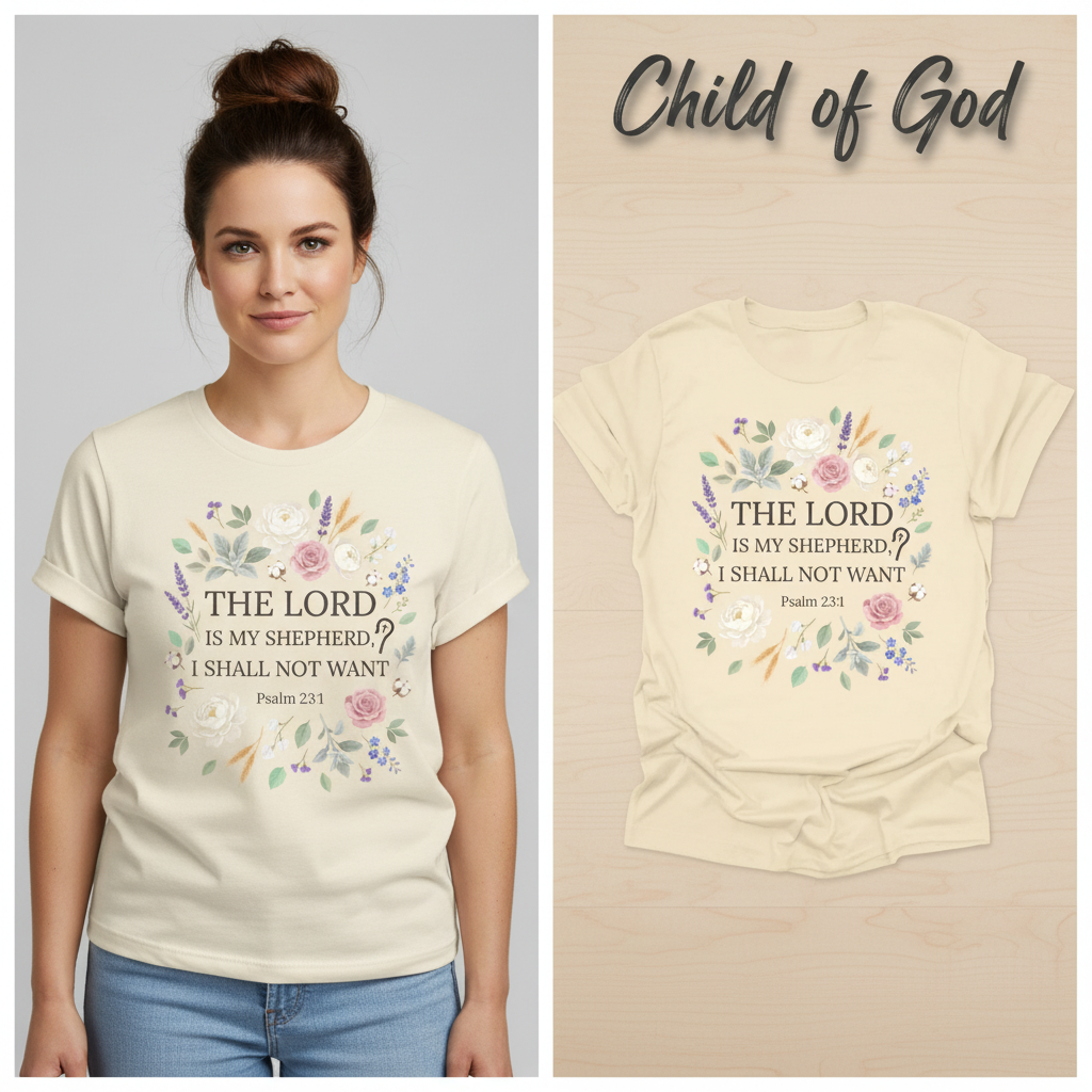 The Lord Is My Shepherd T-Shirt_model_flat