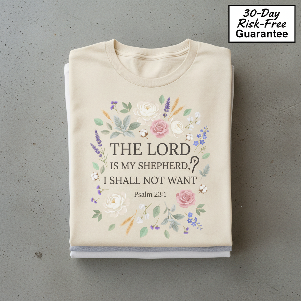 The Lord Is My Shepherd T-Shirt_stacked_flatlay