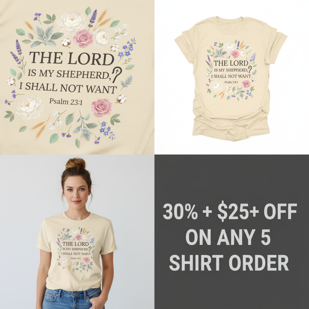 The Lord Is My Shepherd T-Shirt_4_panel