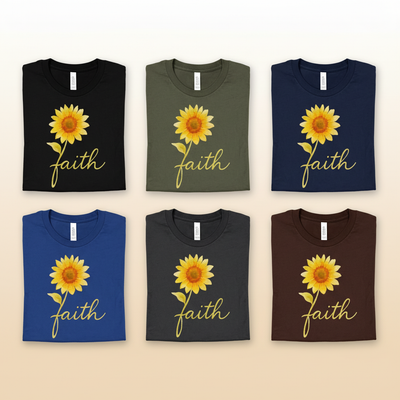 Sunflower Faith T-Shirt_6color_grid