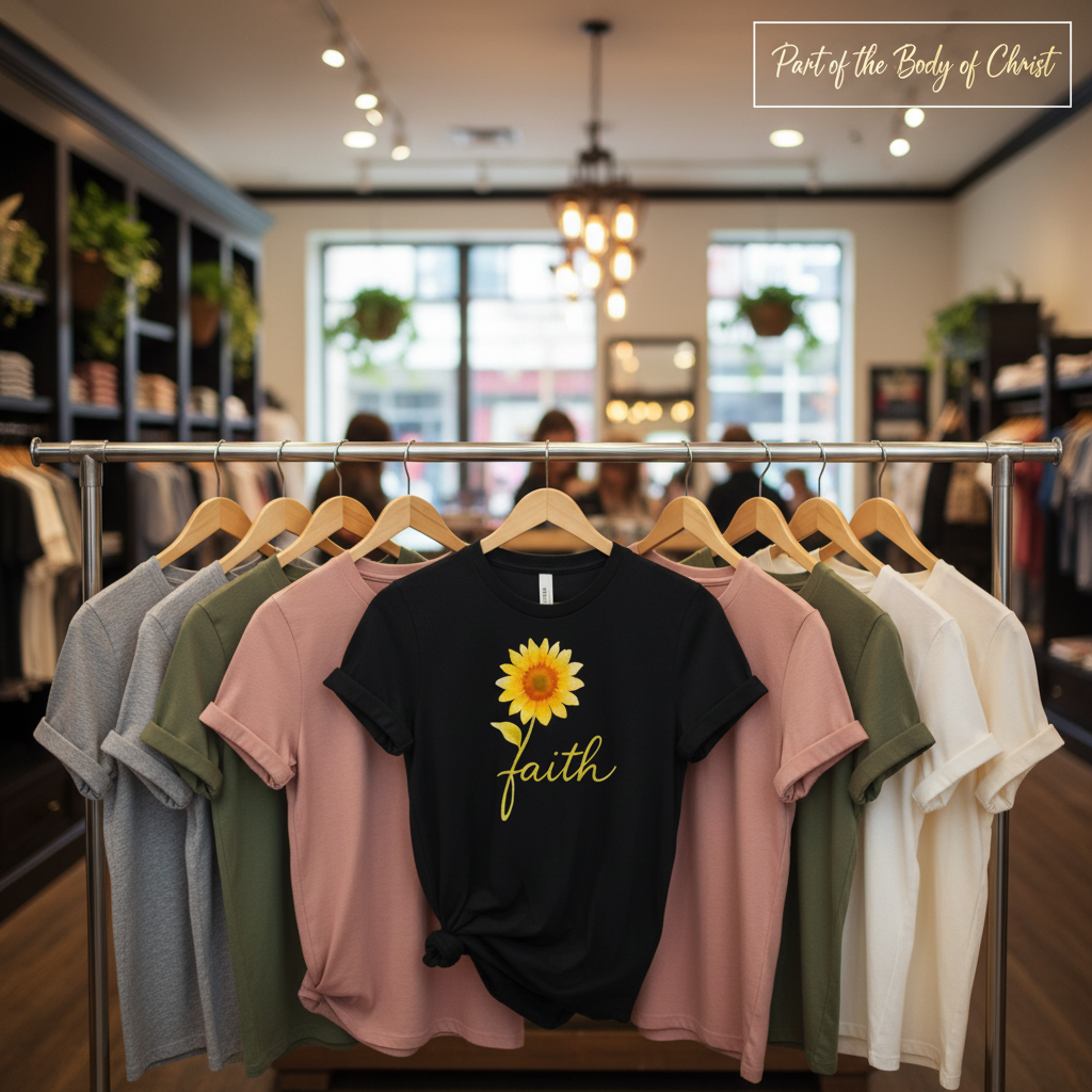 Sunflower Faith T-Shirt_boutique_rack