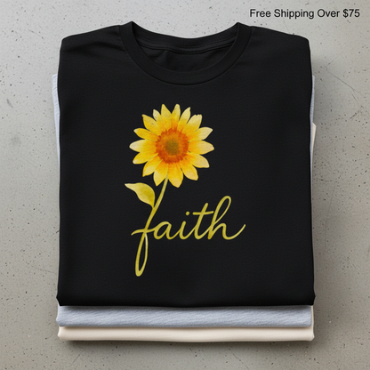 Sunflower Faith T-Shirt_stacked_flatlay