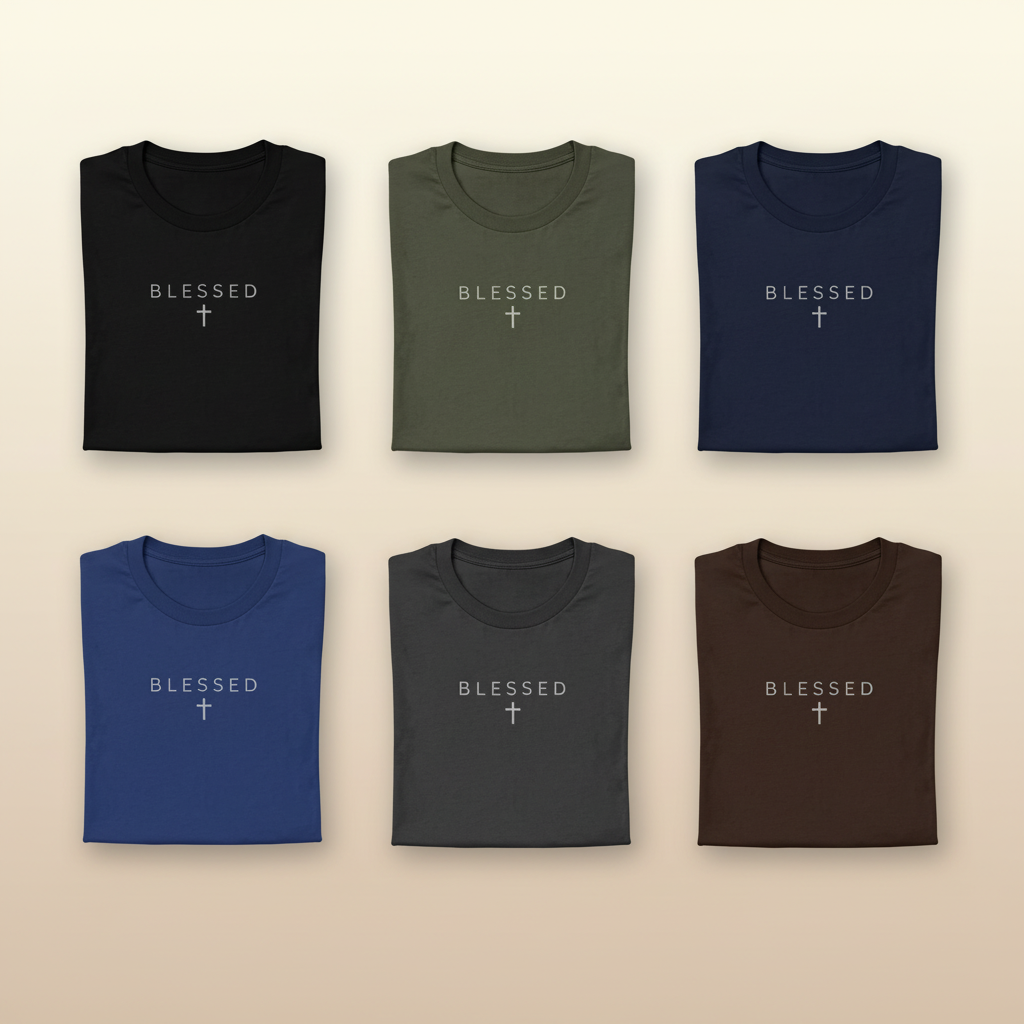 Blessed Cross T-Shirt_6color_grid