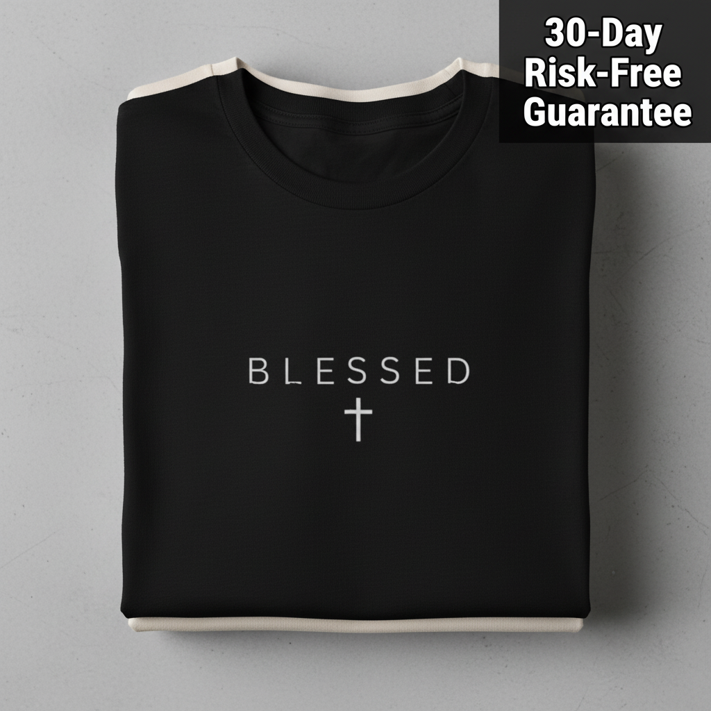 Blessed Cross T-Shirt_stacked_flatlay
