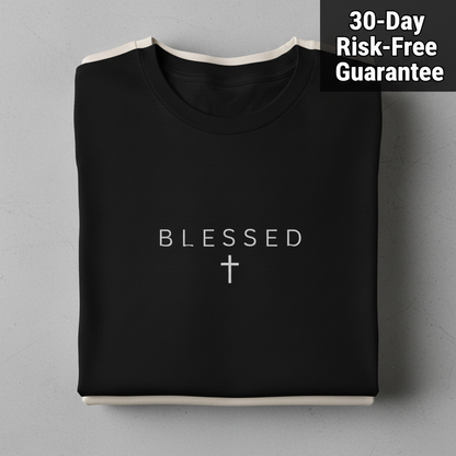 Blessed Cross T-Shirt_stacked_flatlay