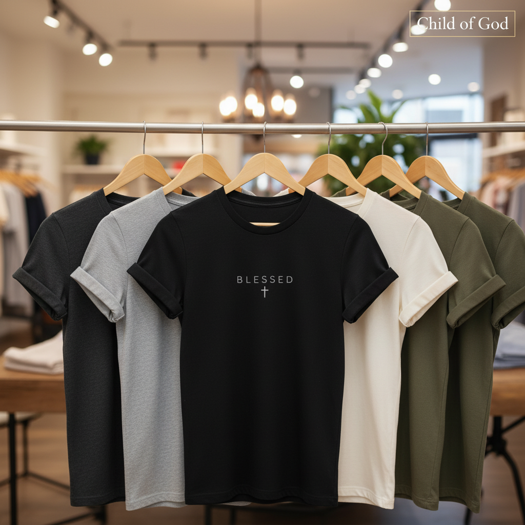 Blessed Cross T-Shirt_boutique_rack