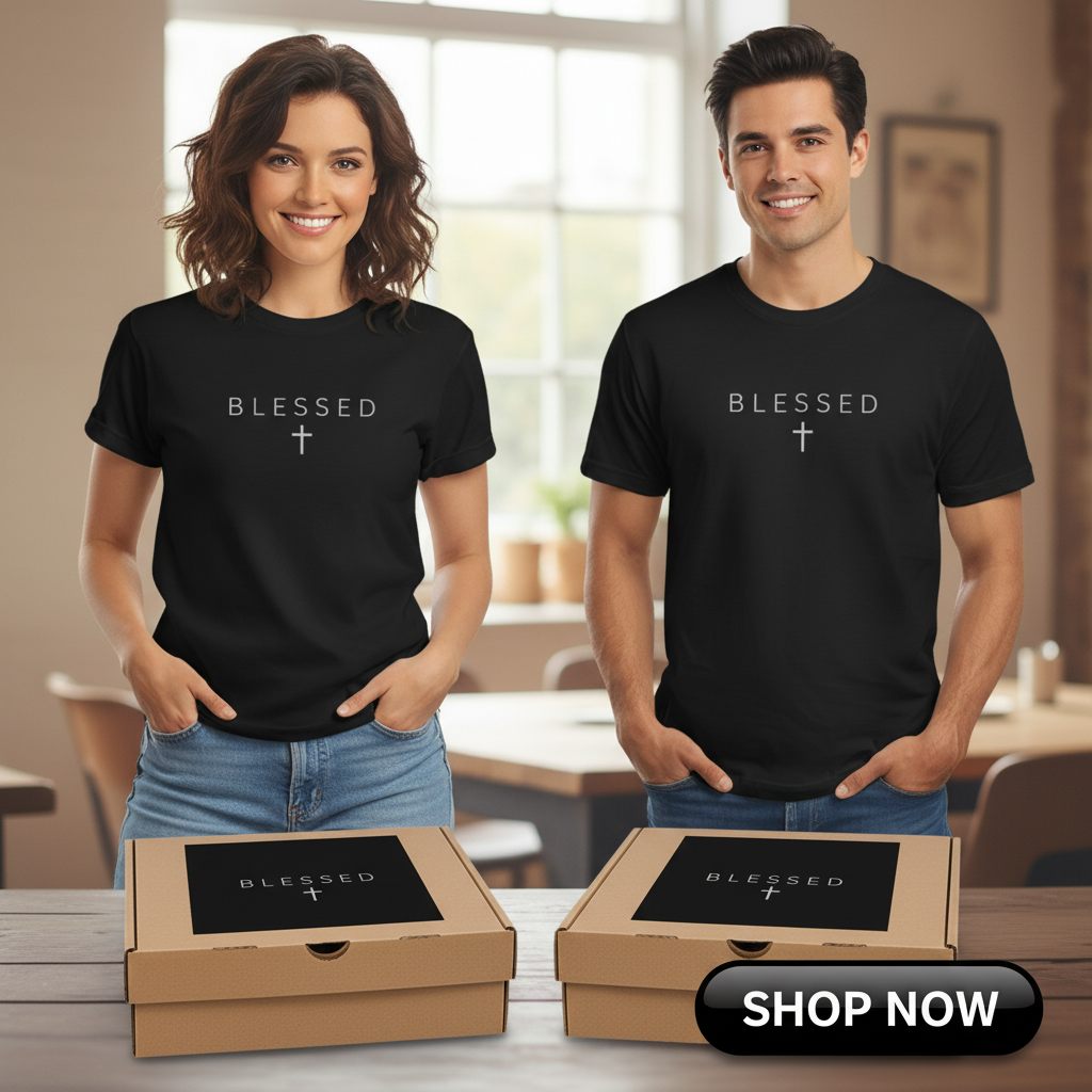 Blessed Cross T-Shirt_dual_model_life