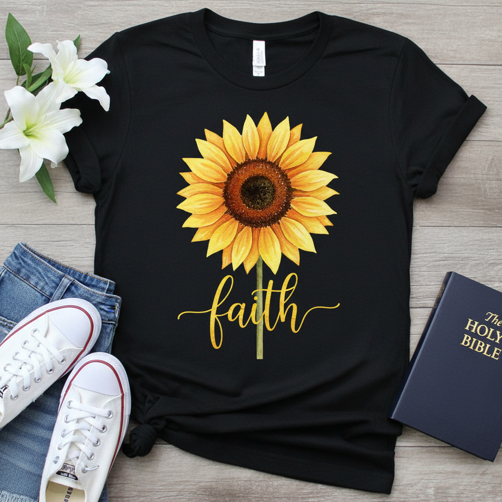 Sunflower Faith T-Shirt_triple_model