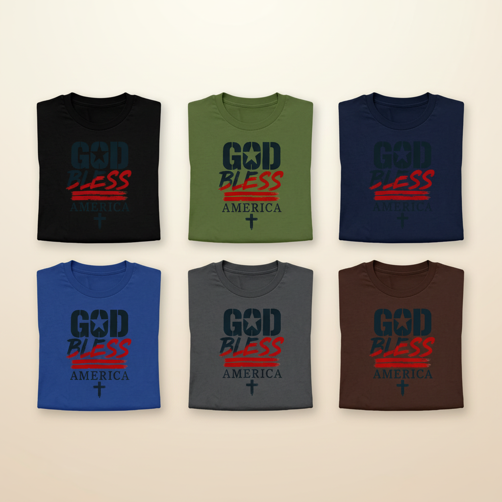 God Bless America T-Shirt_6color_grid