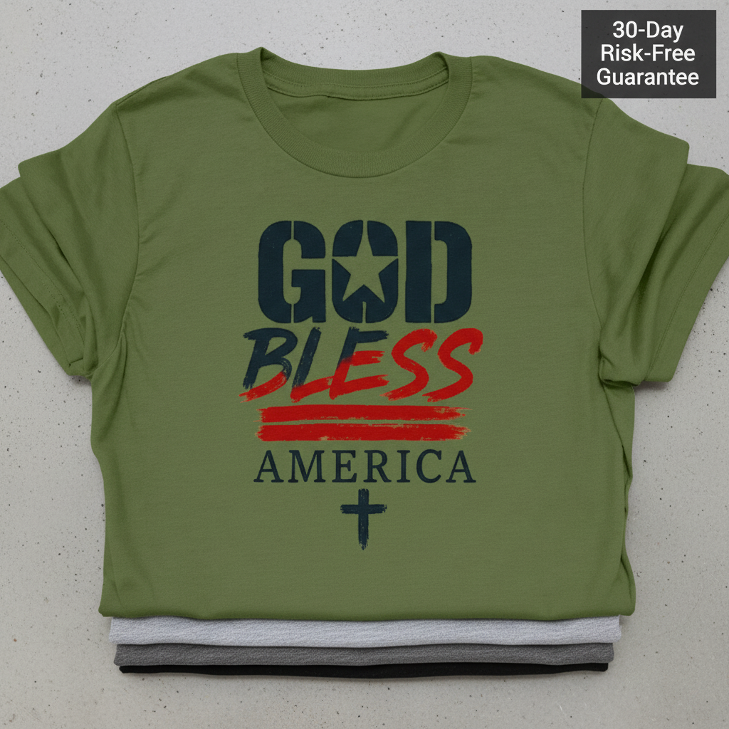 God Bless America T-Shirt_stacked_flatlay