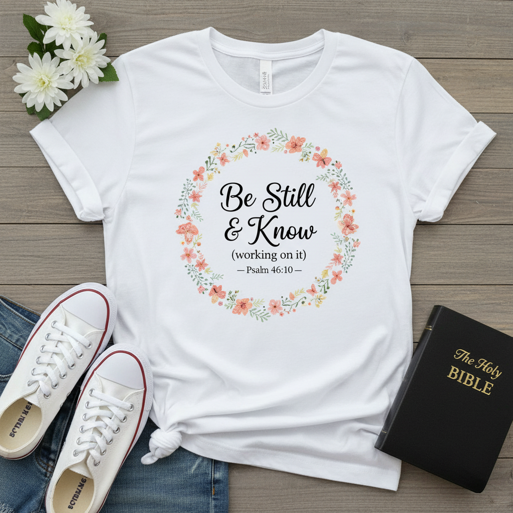 Be Still & Know T-Shirt_triple_model