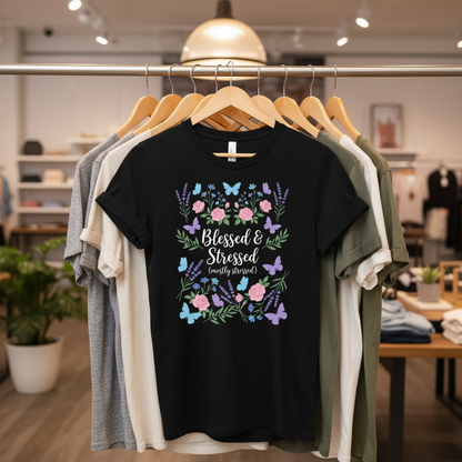 Blessed & Stressed T-Shirt_boutique_rack