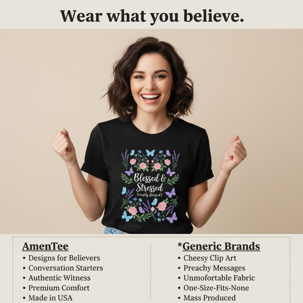 Blessed & Stressed T-Shirt_product_table