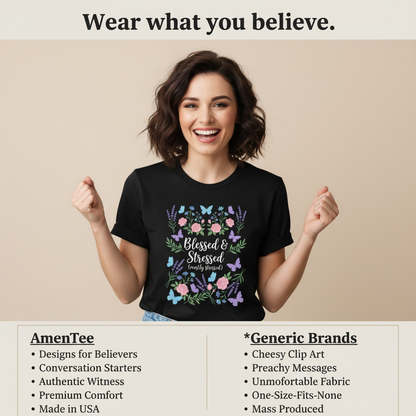 Blessed & Stressed T-Shirt_product_table