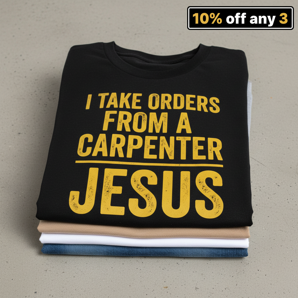 Orders From a Carpenter T-Shirt_stacked_flatlay