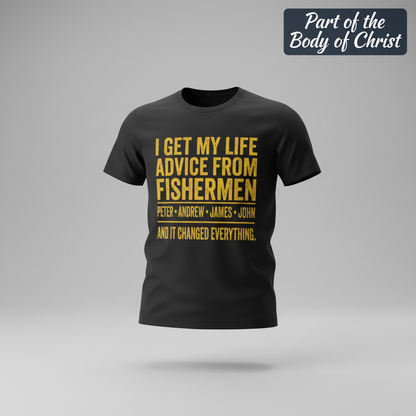 Life Advice from Fishermen T-Shirt_3d_float