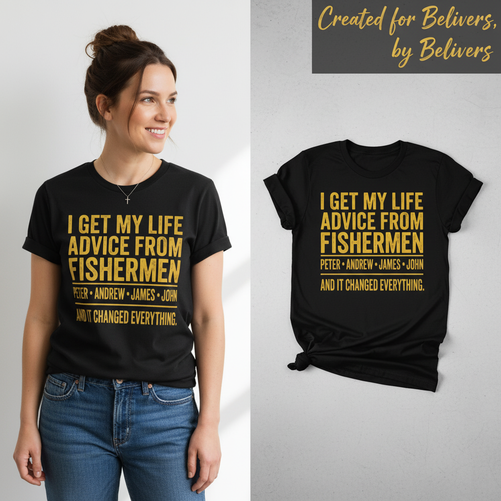 Life Advice from Fishermen T-Shirt_model_flat