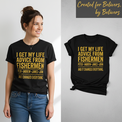 Life Advice from Fishermen T-Shirt_model_flat