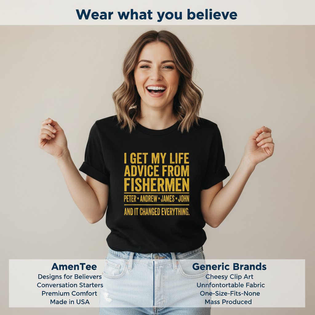 Life Advice from Fishermen T-Shirt_product_table