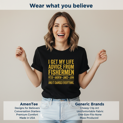 Life Advice from Fishermen T-Shirt_product_table