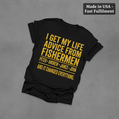 Life Advice from Fishermen T-Shirt_fold_tilt