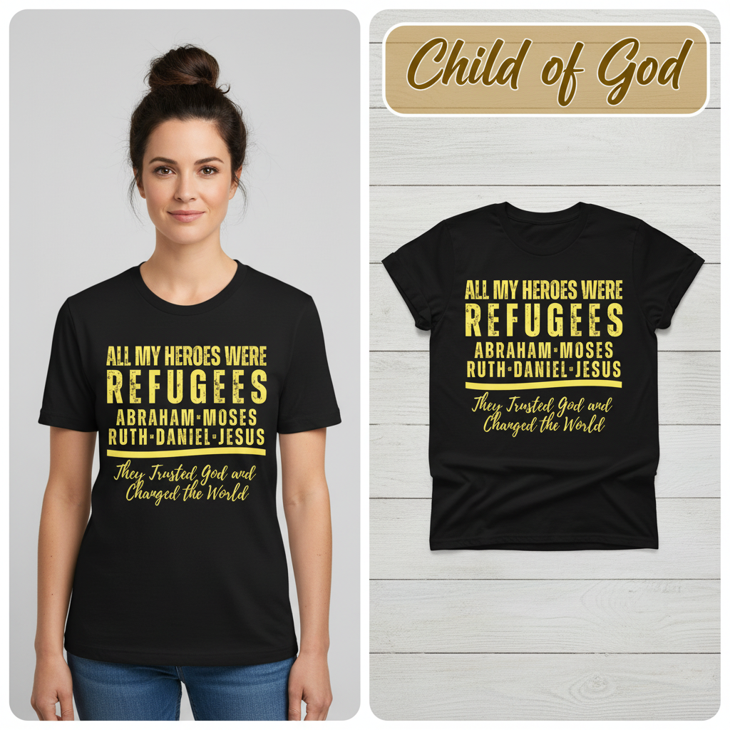 Heroes of Faith Refugees T-Shirt_model_flat